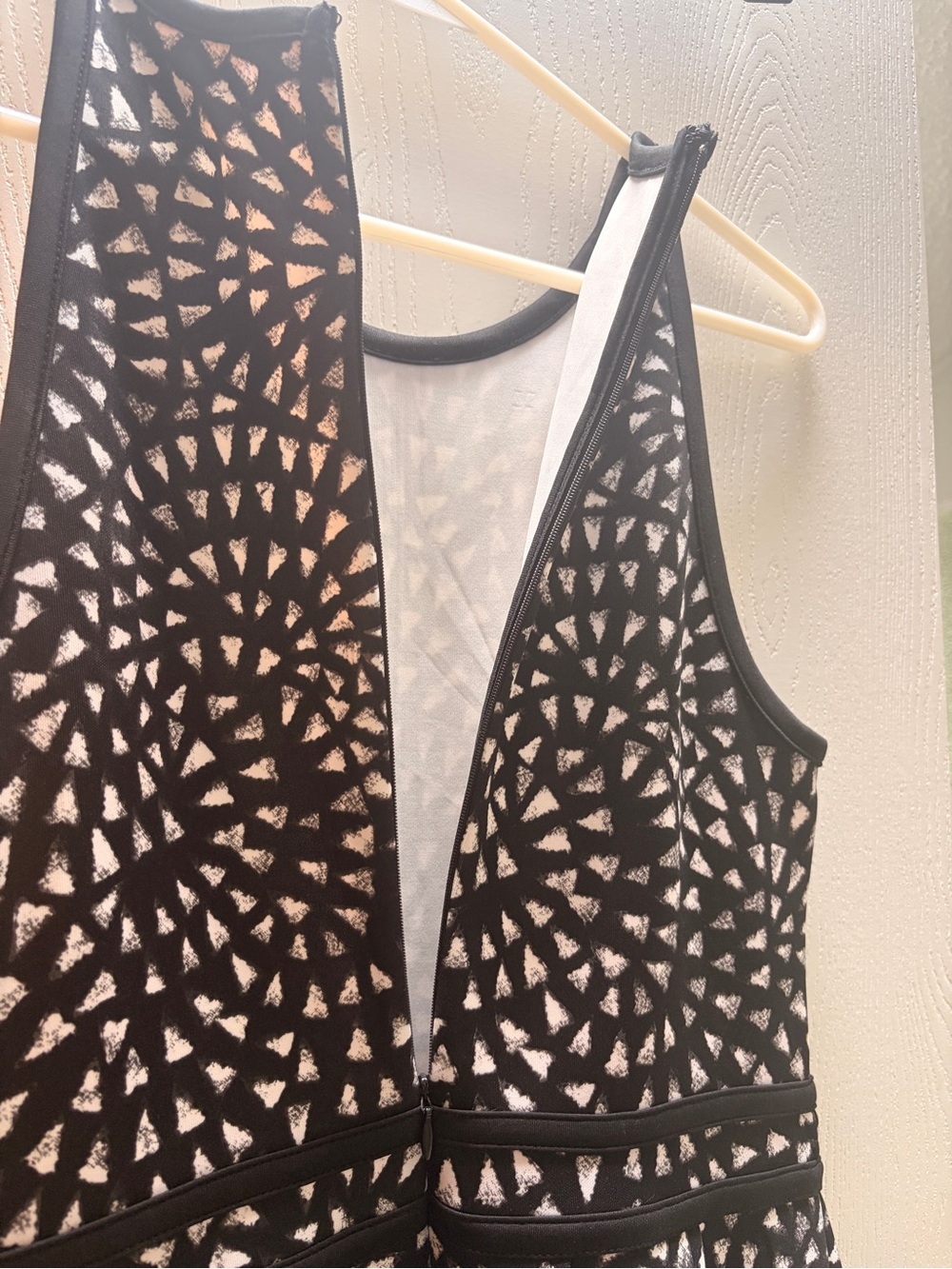 NWOT- Mossimo Supply Co. Black and White Laser-Cut Fit-and-Flare Mini Dress - Picture 5 of 7